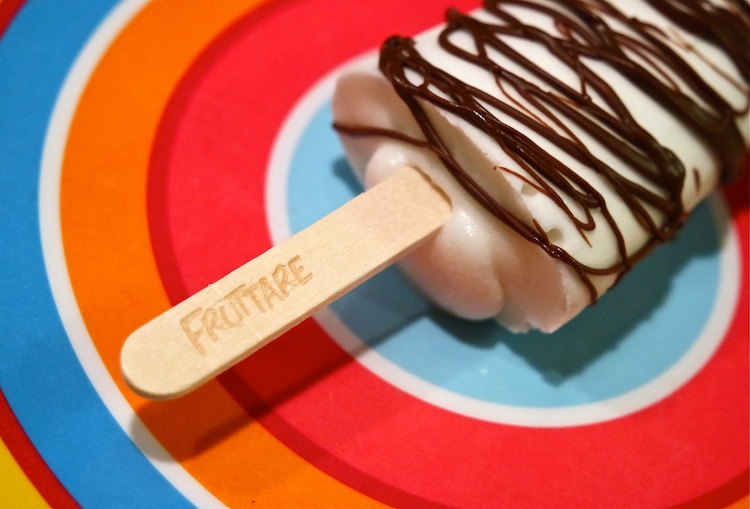 Fruttare Coconut and Milk Bar drizzled with chocolate