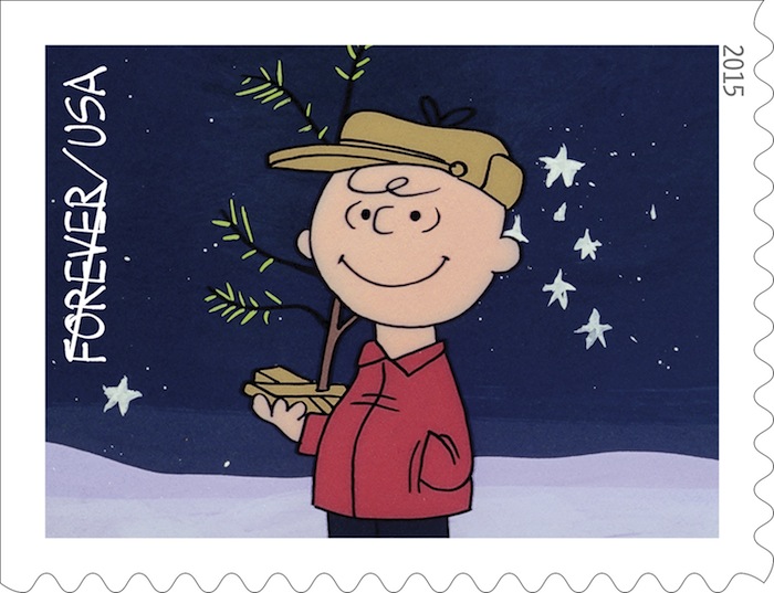 Charlie Brown Christmas tree stamp