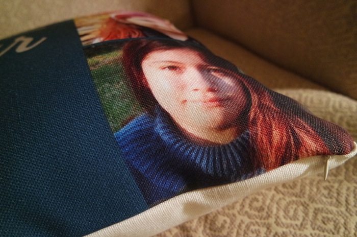 Close up of Shutterfly Photo Gift - a pillow