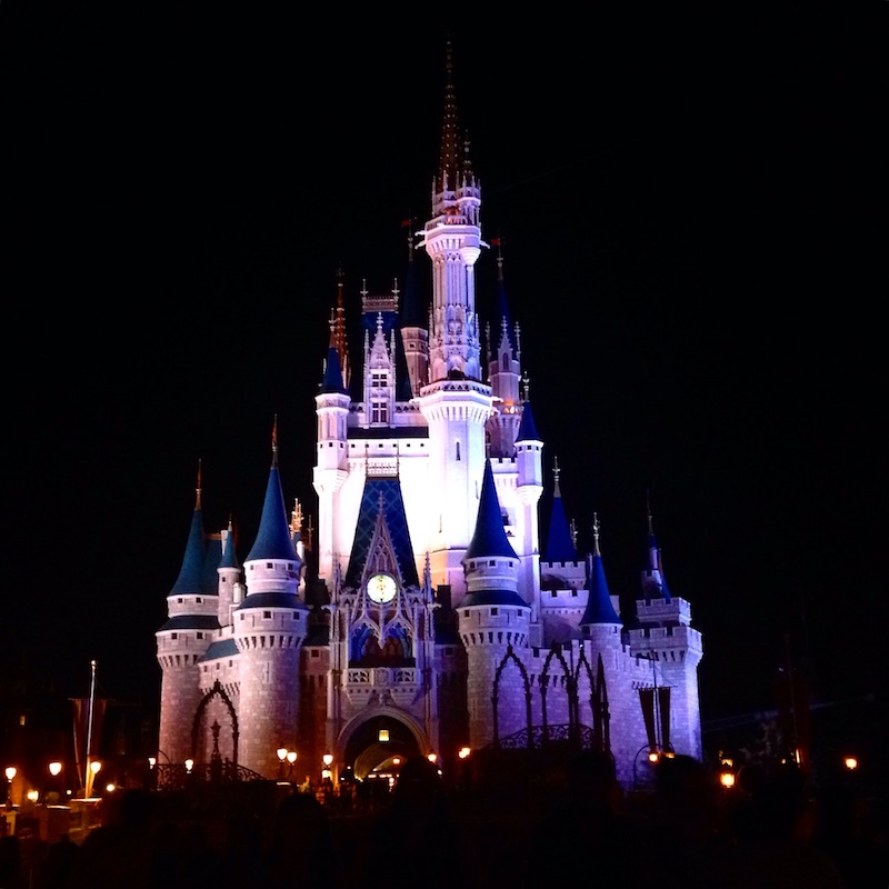 Nighttime at Cinderella's Castle at Magic Kingdom Park